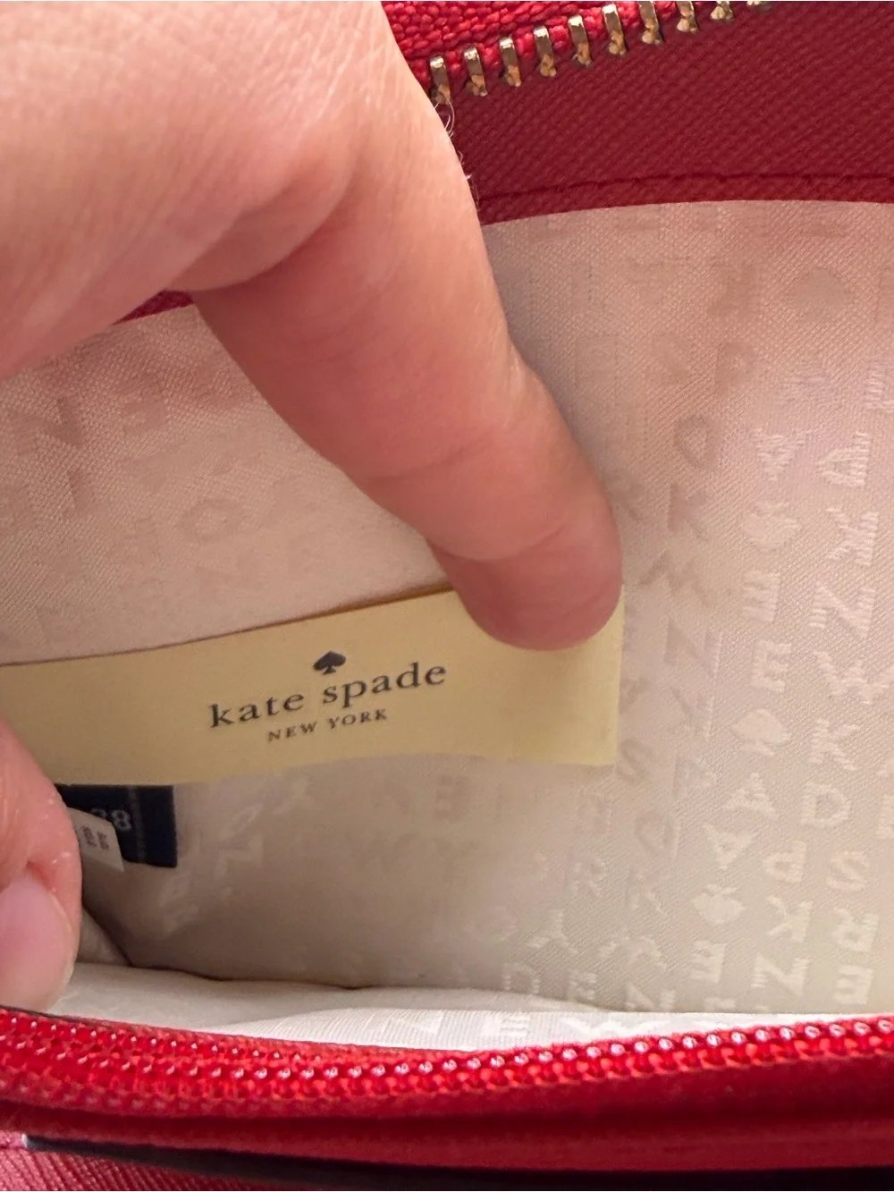 Kate Spade New York red Saffiano leather extra large zipper round wallet
